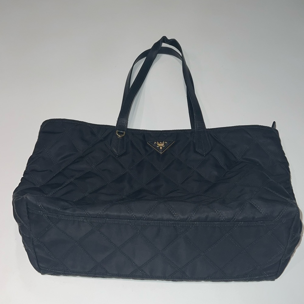 Prada Black Tessuto Impuntu Tote Bag ๐๐ - Picture 2 of 13